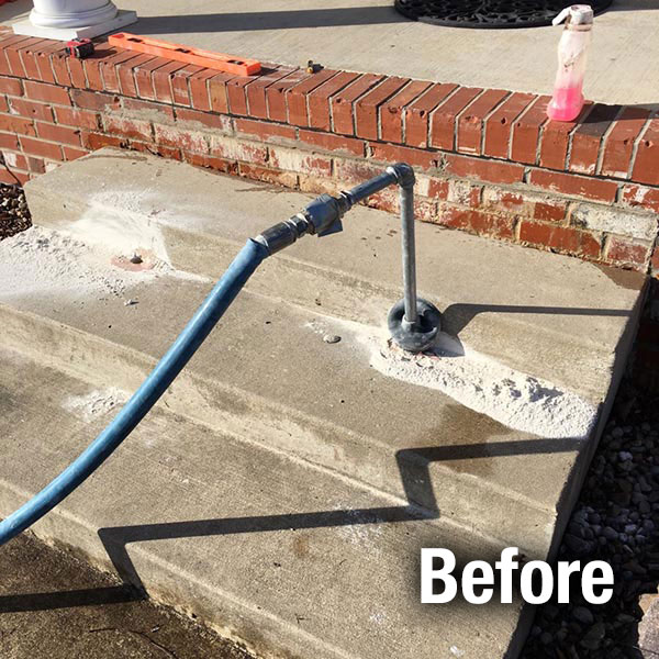 Akron/Canton​ Concrete Steps Leveling - Before
