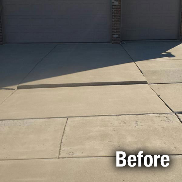 Akron/Canton Concrete Driveway Leveling - Before